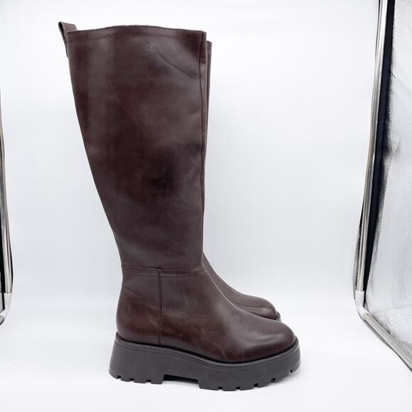Vince Camuto Women's Nettrio Leather SideZip Over The Knee Boots Brown Size 5.5M - Picture 2 of 13